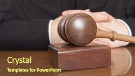  Presentation with judicial - Beautiful PPT theme featuring rule law - judge referee hammer backdrop and a tawny brown colored foreground