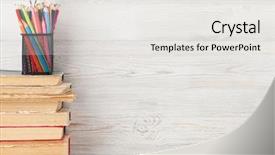  Presentation with home office - Presentation theme featuring ruler science - home office workplace with stack background and a white colored foreground