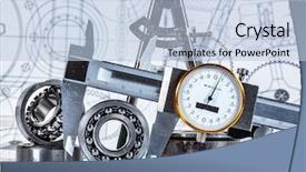  Presentation with technical - Slide deck having ruler science - technical drawing and tools background and a light blue colored foreground