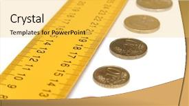  Presentation with money talks - Slides featuring ruler with money on white background and a yellow colored foreground