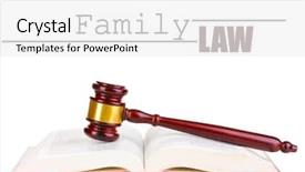  Presentation with judge - Colorful PPT theme enhanced with family rules - judge's gavel and book backdrop and a white colored foreground