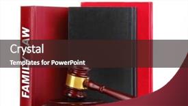  Presentation with gavel - Slide deck featuring family rules - judge's gavel and books isolated background and a wine colored foreground