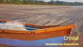  Presentation with old fishing boat - Beautiful PPT theme featuring ground rules - old beached fishing boat backdrop and a tawny brown colored foreground