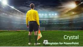  Presentation with referee - Colorful theme enhanced with rules - stadium in the evening backdrop and a tawny brown colored foreground