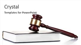  Presentation with blank note book and wooden - Presentation theme having rules - wooden gavel and book isolated background and a white colored foreground