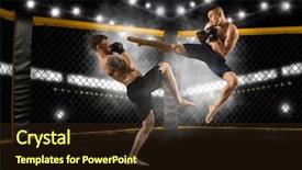  Presentation with boxers - Presentation featuring rules in the ring octagon background and a wine colored foreground