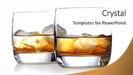  Presentation with rum - PPT theme with rum - close-up of glass with whisky background and a white colored foreground