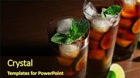  Presentation with colorful cocktails mojito red cocktail - Beautiful PPT layouts featuring rum - cuba libre cocktails with lime backdrop and a wine colored foreground
