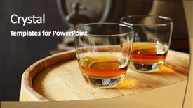  Presentation with rum - Slides enhanced with rum - glasses of brandy in cellar background and a wine colored foreground