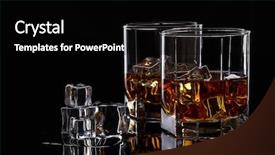  Presentation with rum - PPT theme enhanced with rum - two glasses of scotch whiskey background and a black colored foreground