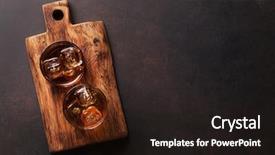  Presentation with whiskey - Slide set featuring rum - whiskey with ice top view background and a wine colored foreground