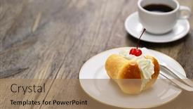  Presentation with rum - Presentation design consisting of rum-baba-baba-au-rhum background and a coral colored foreground