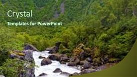  Presentation with cold water - Slide set enhanced with rumbling-turbulent-foamy-stream background and a tawny brown colored foreground