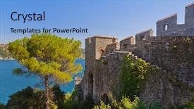  Presentation with istanbul - Colorful PPT theme enhanced with rumeli fortress at istanbul turkey - architecture background backdrop and a light blue colored foreground