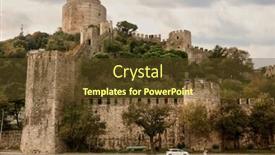  Presentation with istanbul - PPT theme featuring rumeli fortress in istanbul turkey background and a tawny brown colored foreground