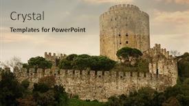  Presentation with istanbul - Slide deck enhanced with rumeli fortress in istanbul turkey background and a coral colored foreground