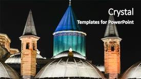  Presentation with beef pork chicken turkey - Amazing slide deck having rumer - mevlana monastery and museum backdrop and a black colored foreground