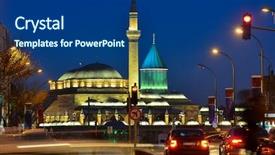  Presentation with museum - Beautiful theme featuring rumer - mevlana museum at night backdrop and a ocean colored foreground