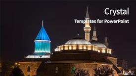  Presentation with mosque - Presentation theme with rumer - mevlana museum mosque in konya background and a wine colored foreground