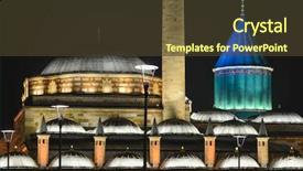  Presentation with museum - Colorful PPT theme enhanced with rumer - mevlana museum at night backdrop and a tawny brown colored foreground