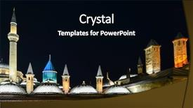  Presentation with museum - Beautiful PPT layouts featuring rumer - mevlana museum at night backdrop and a black colored foreground