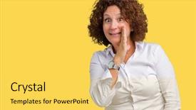  Presentation with businees - Beautiful presentation theme featuring rumors - beautiful middle ager senior businees backdrop and a  colored foreground