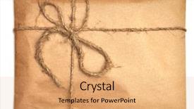  Presentation with envelope - Beautiful PPT theme featuring rumpled brown paper envelope tied backdrop and a coral colored foreground