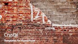  Presentation with brick wall texture - Cool new slide set with run down - brick and concrete wall backdrop and a tawny brown colored foreground