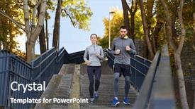  Presentation with sport - Amazing slides having run down - fitness sport people and lifestyle backdrop and a tawny brown colored foreground