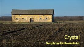  Presentation with agricultural - Slides consisting of run down - old ruined building background and a wine colored foreground