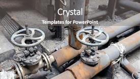  Presentation with pipes - Amazing slide set having run down - pipes and valves backdrop and a gray colored foreground