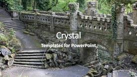  Presentation with abandoned - Colorful slide deck enhanced with run down - steps leading to an ancient backdrop and a dark gray colored foreground