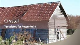  Presentation with country - Presentation design with run down country farmhouse background and a violet colored foreground