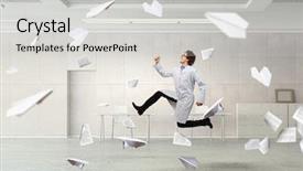  Presentation with emergency - Slides having run emergency - doctor in a hurry background and a light gray colored foreground