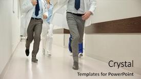  Presentation with emergency - PPT layouts consisting of run emergency - healthcare people and medicine concept background and a soft green colored foreground