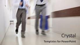  Presentation with health-care - Colorful PPT theme enhanced with run emergency - people health care and medicine backdrop and a  colored foreground