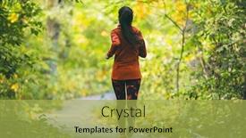  Presentation with cardio - PPT theme having run-fit-runner-woman-jogging background and a yellow colored foreground