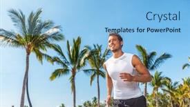  Presentation with marathon running race - Cool new PPT layouts with run-man-running-race-fitness backdrop and a light blue colored foreground
