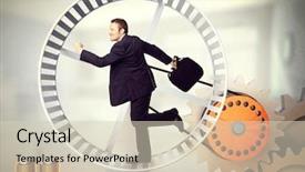  Presentation with wheel - Cool new PPT layouts with run on 3d hamster wheel backdrop and a soft green colored foreground