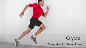 Presentation with running race - Audience pleasing slides consisting of run-race-athlete-running-man backdrop and a light gray colored foreground