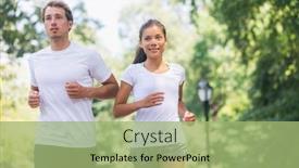  Presentation with running race - Amazing slides having run-race-runners-exercising-together backdrop and a mint green colored foreground