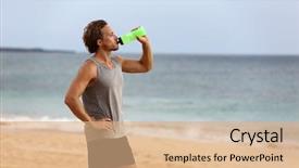  Presentation with water heat - Cool new slide deck with run race running athlete thirsty backdrop and a coral colored foreground