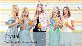  Presentation with beverages - Amazing presentation design having run slappers with sparkle backdrop and a light blue colored foreground