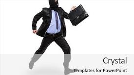  Presentation with mask - Amazing presentation theme having runaway - burglar with robbery mask running backdrop and a white colored foreground