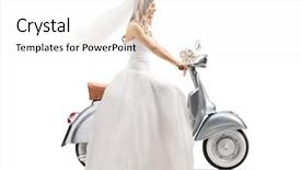  Presentation with bride - Audience pleasing presentation design consisting of runaway - full length profile shot backdrop and a white colored foreground