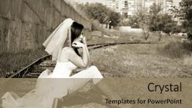  Presentation with bride - PPT layouts enhanced with runaway bride woman background and a coral colored foreground