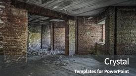  Presentation with abandoned - Amazing PPT theme having rundown - interior of an old abandoned backdrop and a  colored foreground