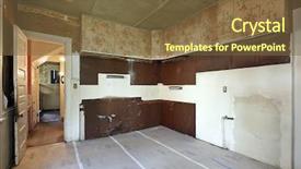  Presentation with abandoned - Theme having rundown - kitchen without sink in old background and a tawny brown colored foreground