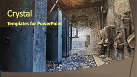  Presentation with mental hospital - Amazing PPT theme having rundown - mental hospital bathroom backdrop and a tawny brown colored foreground