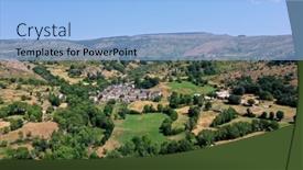  Presentation with village - PPT theme consisting of runes-village-near-the-famous background and a light blue colored foreground